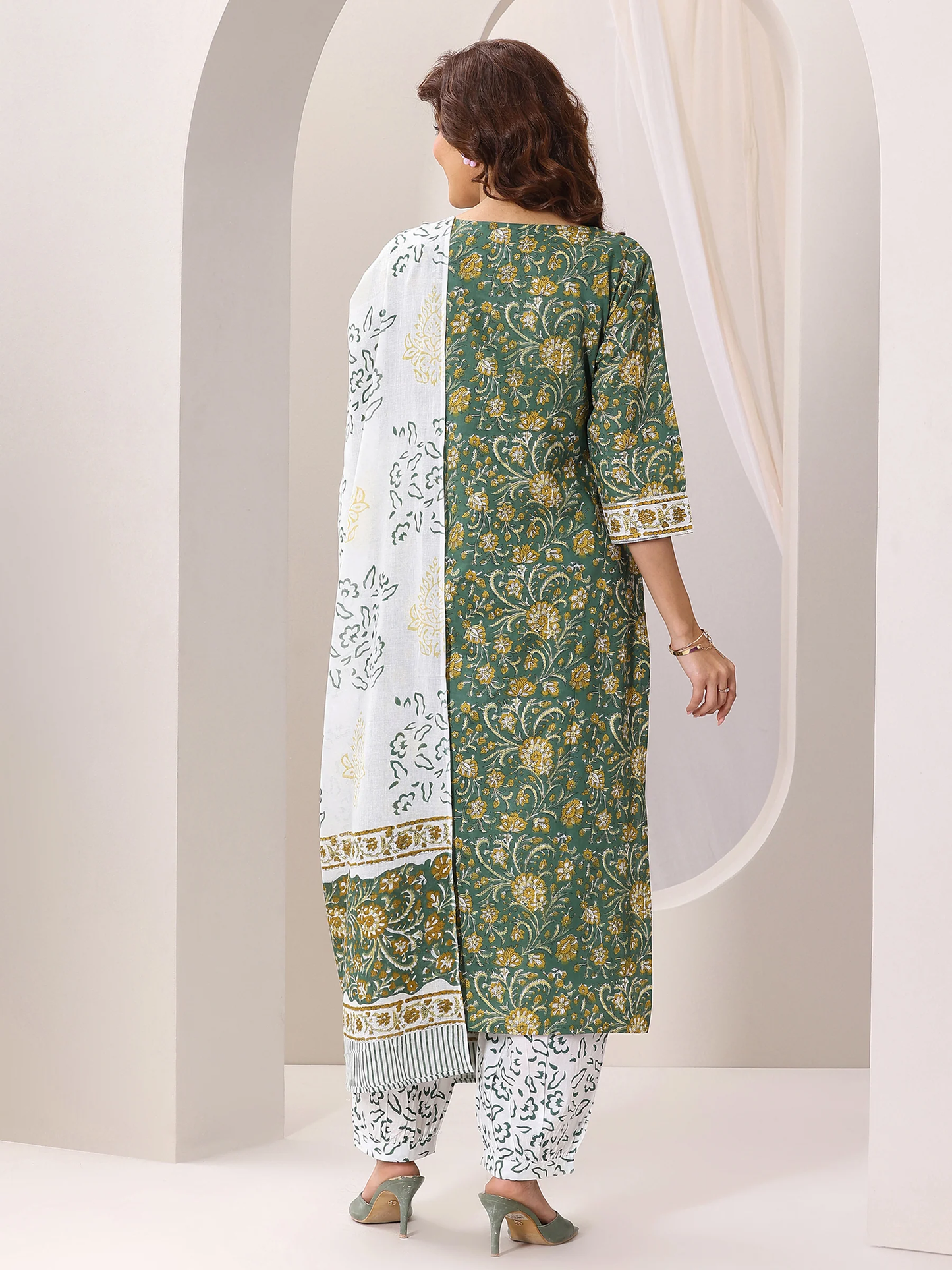 Printed Cotton Straight Suit Set With Dupatta (PACK OF 2)