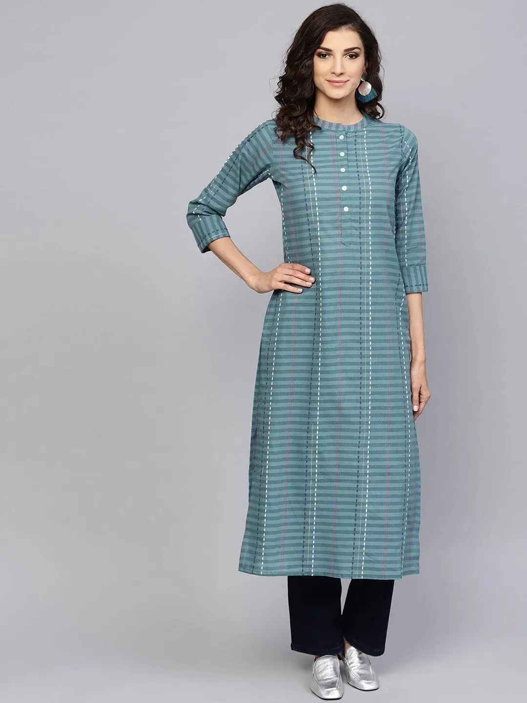 Printed Silk Blend A-Line Kurta With Palazzos & Dupatta (PACK OF 2)