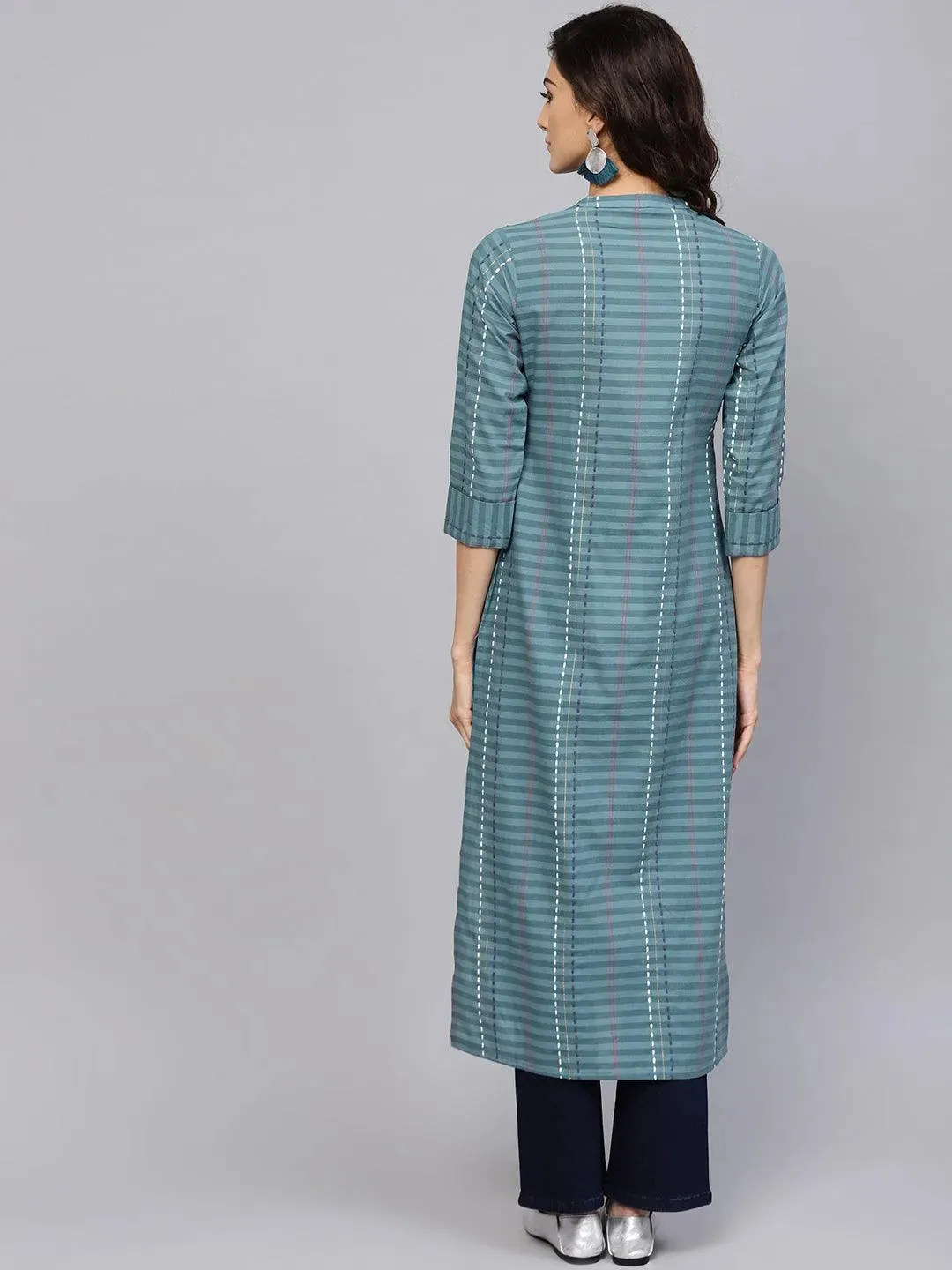 Printed Silk Blend A-Line Kurta With Palazzos & Dupatta (PACK OF 2)