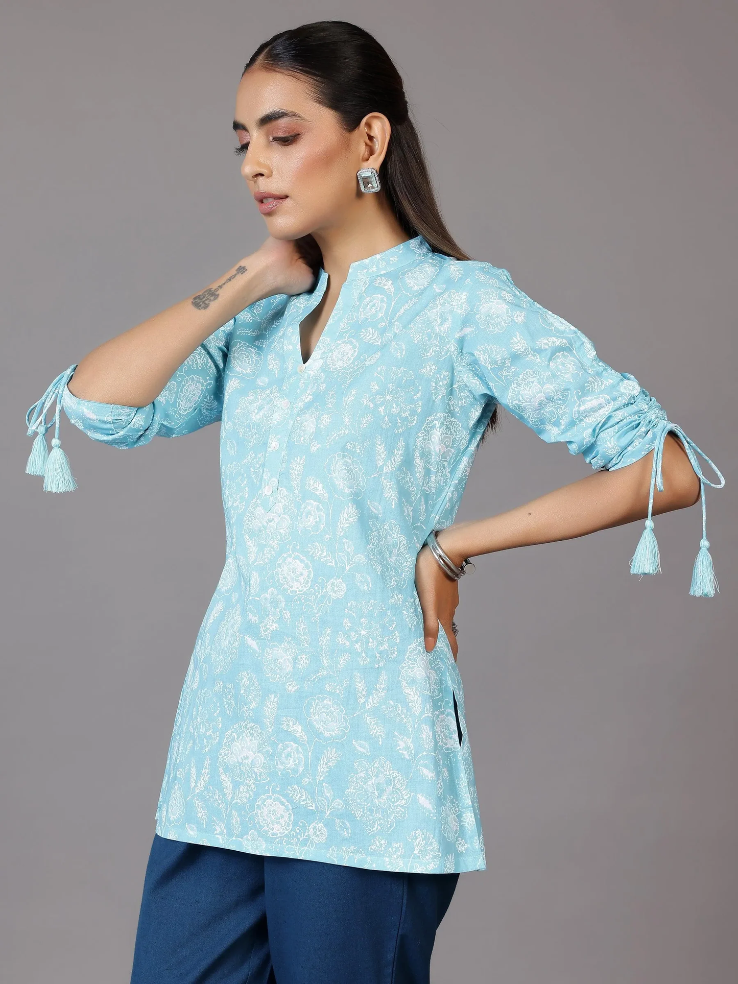 Printed Cotton Straight Short Kurti (PACK OF 2)