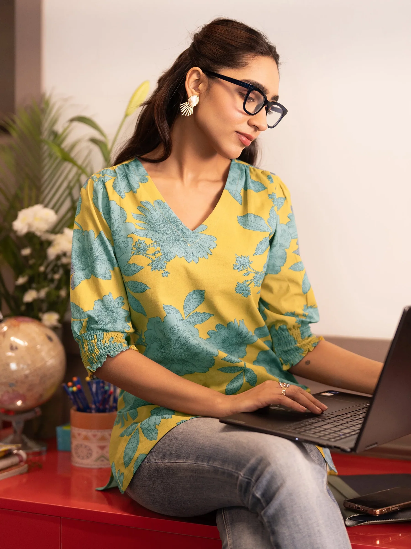 Printed Cotton Straight Short Kurti (PACK OF 2)