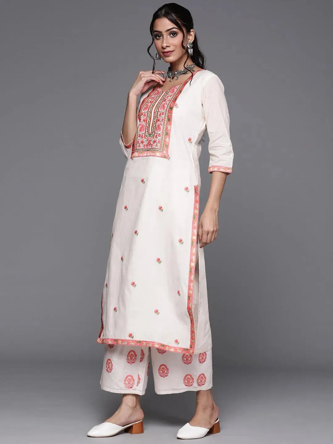 Design Cotton Straight Kurta and Anarkali Kurta With Palazzos & Dupatta (PACK OF 2)