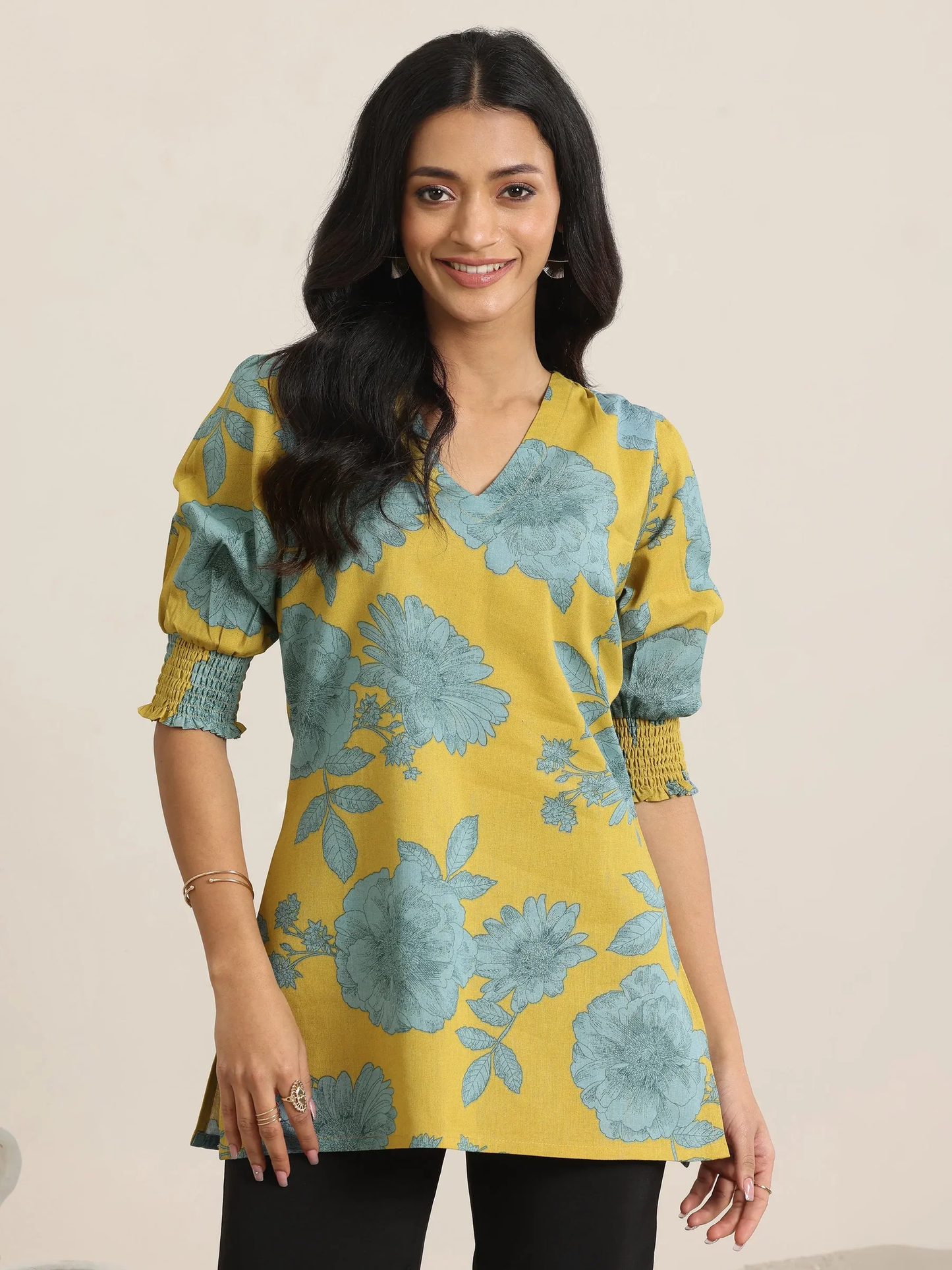 Printed Cotton Straight Short Kurti (PACK OF 2)