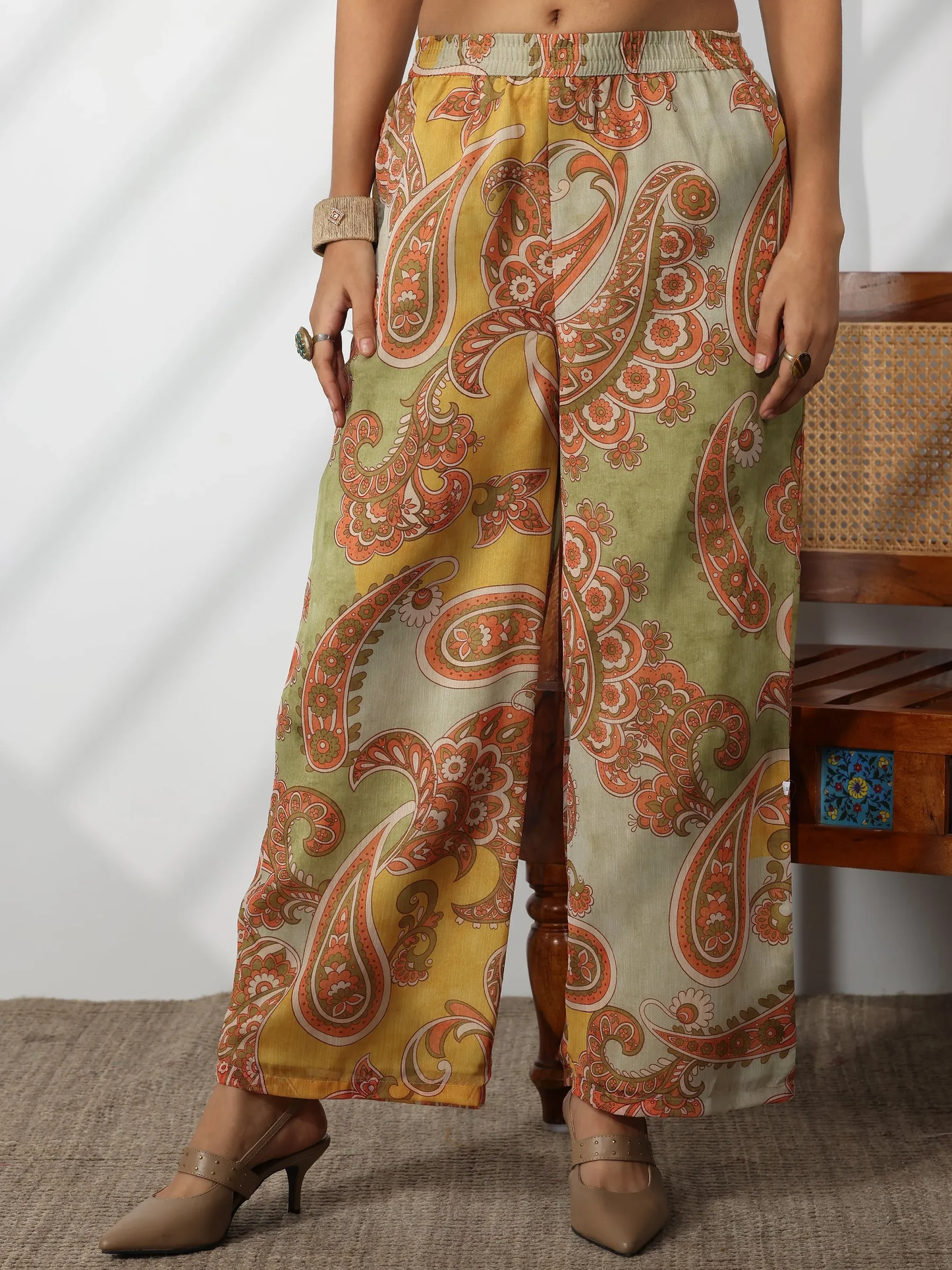 Printed Silk Blend A-Line Kurta With Palazzos & Dupatta (PACK OF 2)