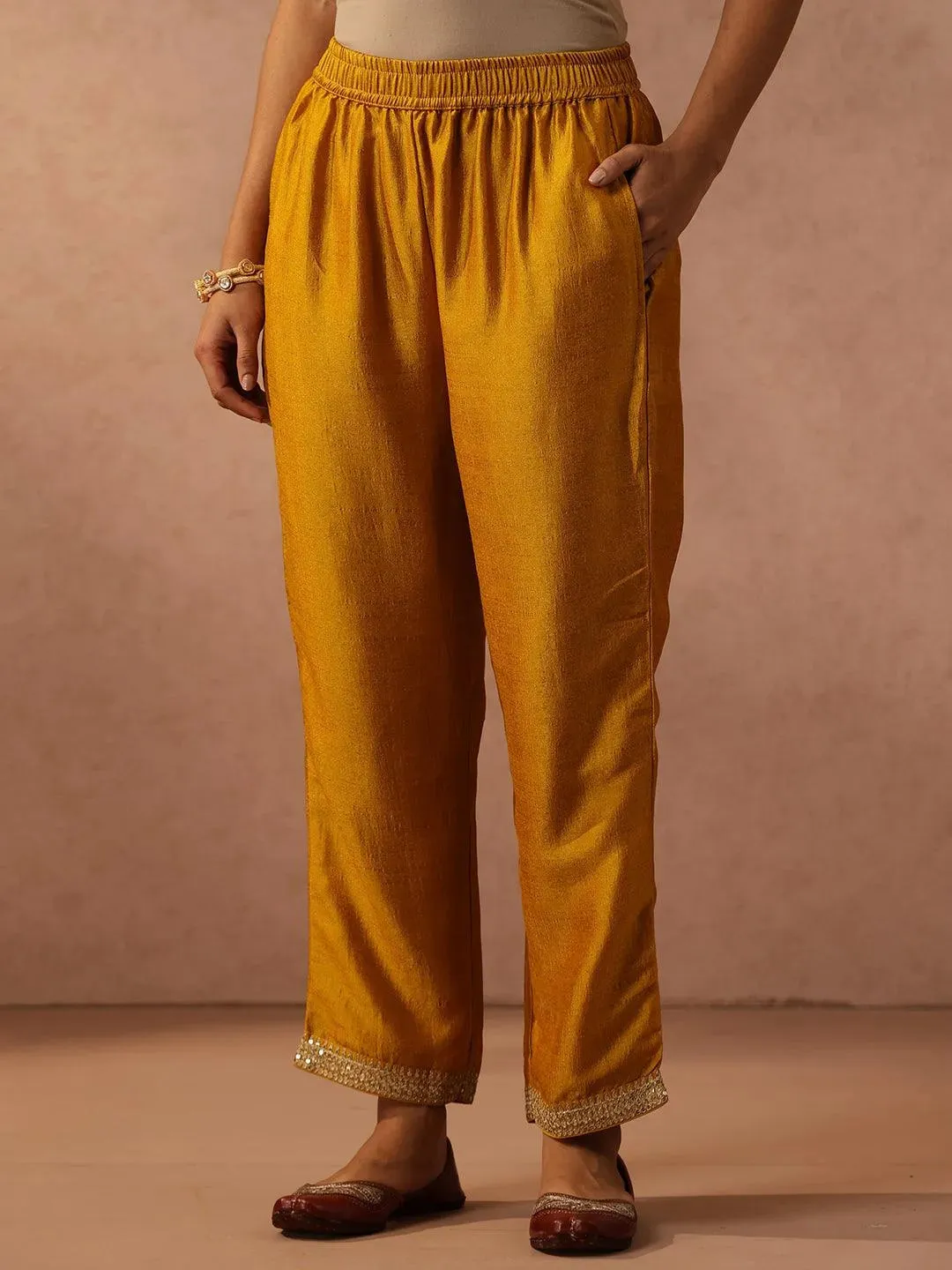 Blend Straight Kurta and Anarkali Suit With Trousers & Dupatta (PACK OF 2)