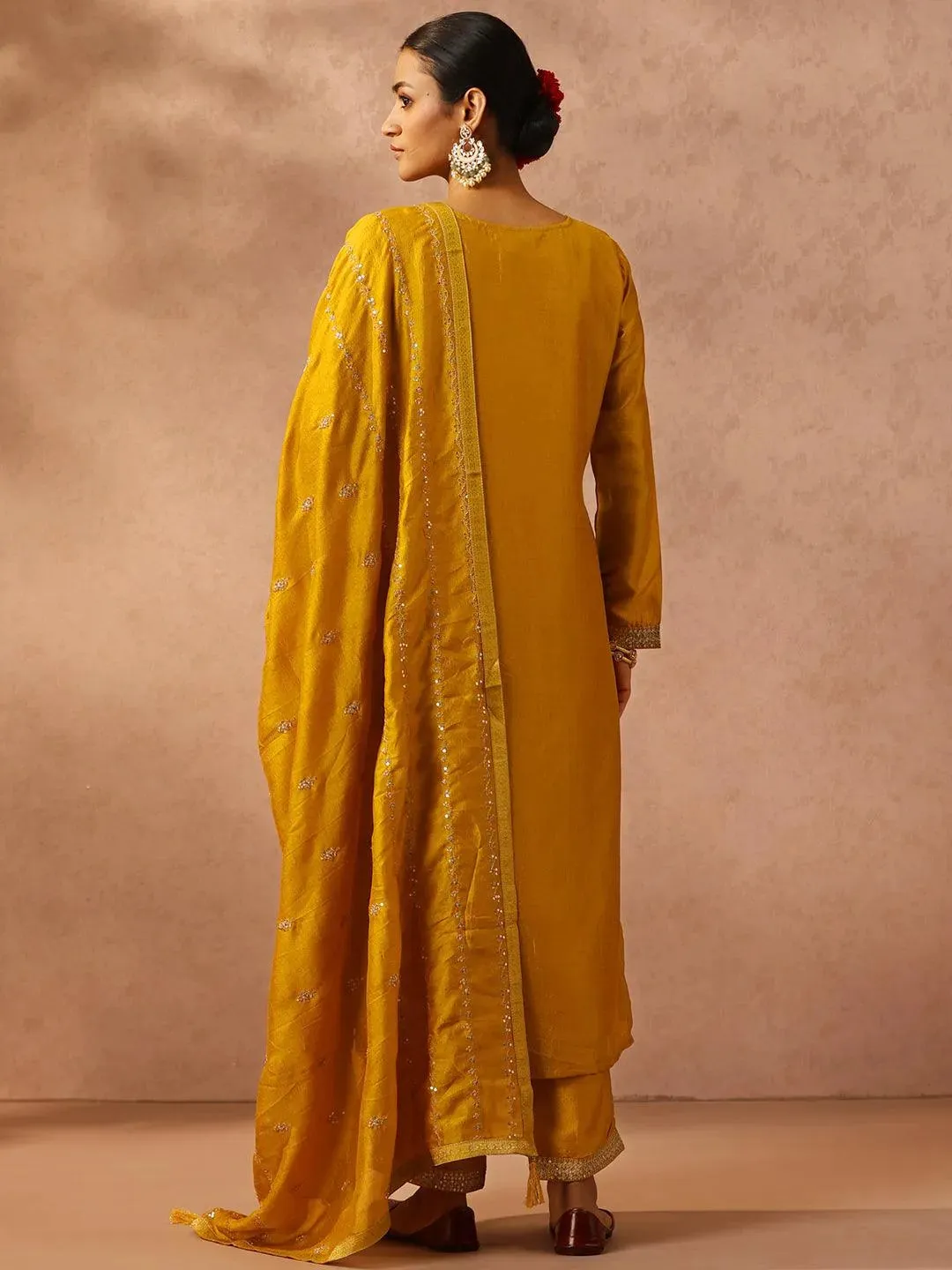 Blend Straight Kurta and Anarkali Suit With Trousers & Dupatta (PACK OF 2)