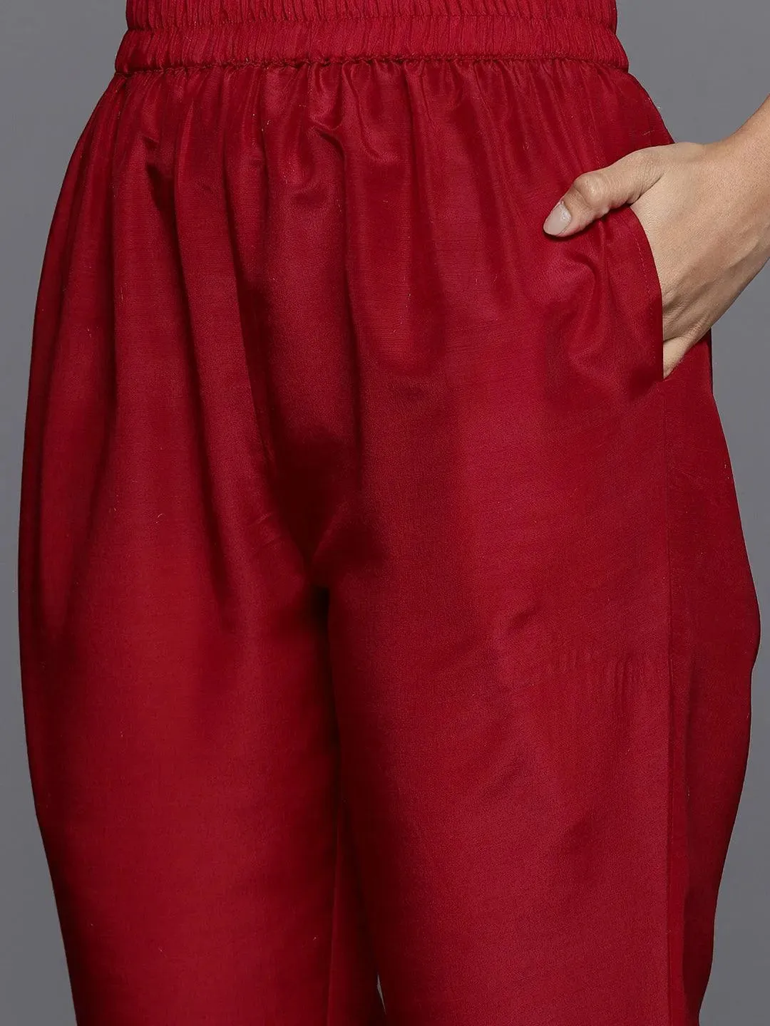 Blend Straight Kurta and Anarkali Suit With Trousers & Dupatta (PACK OF 2)
