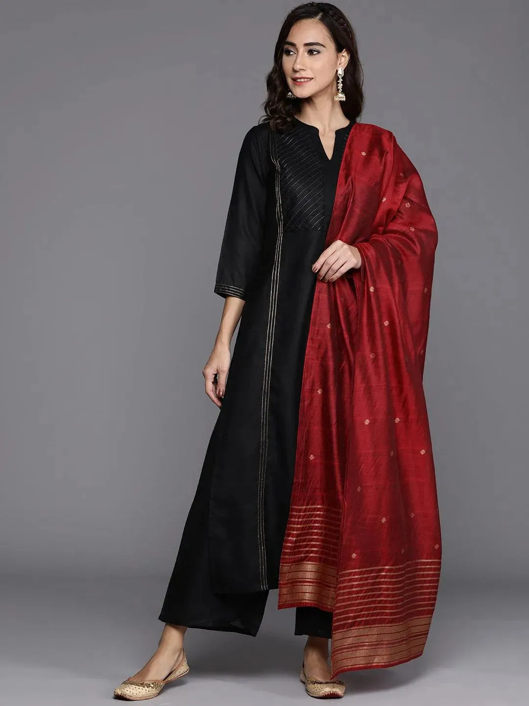 Design Cotton Anarkali Kurta and Straight Kurta With Palazzos & Dupatta (PACK OF 2)