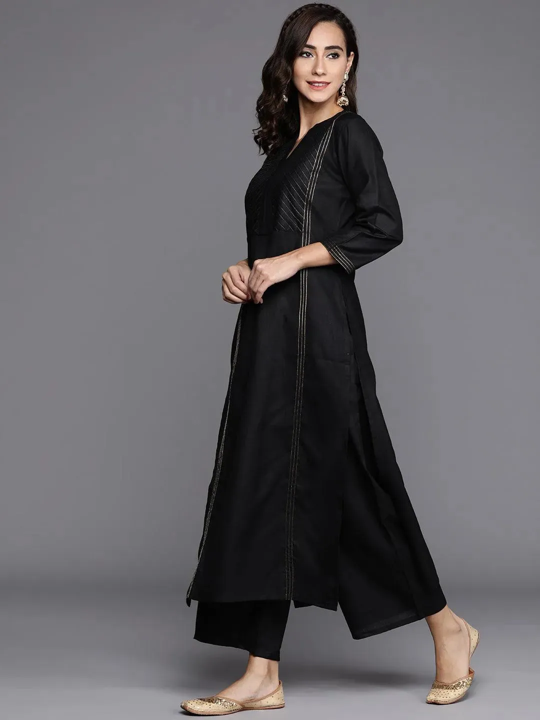 Design Cotton Anarkali Kurta and Straight Kurta With Palazzos & Dupatta (PACK OF 2)