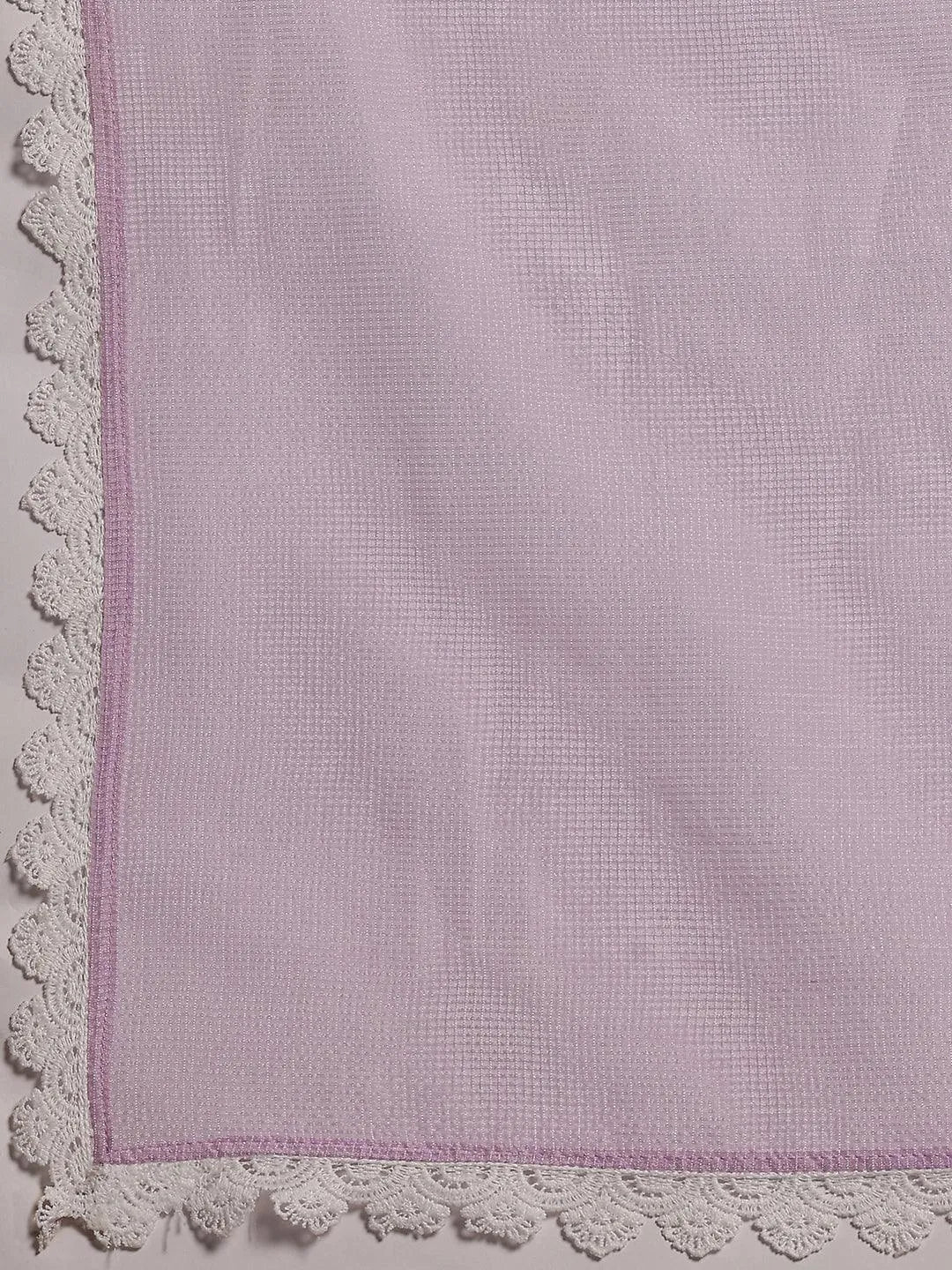 Lavender Embroidered Cotton Pakistani Suit