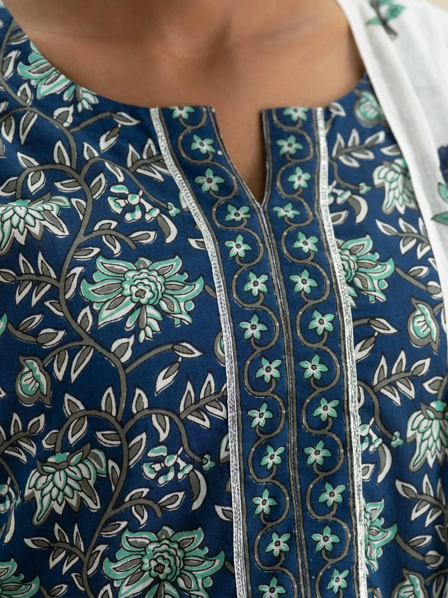 Printed Cotton Straight Kurta With Trousers (Pack Of 2)