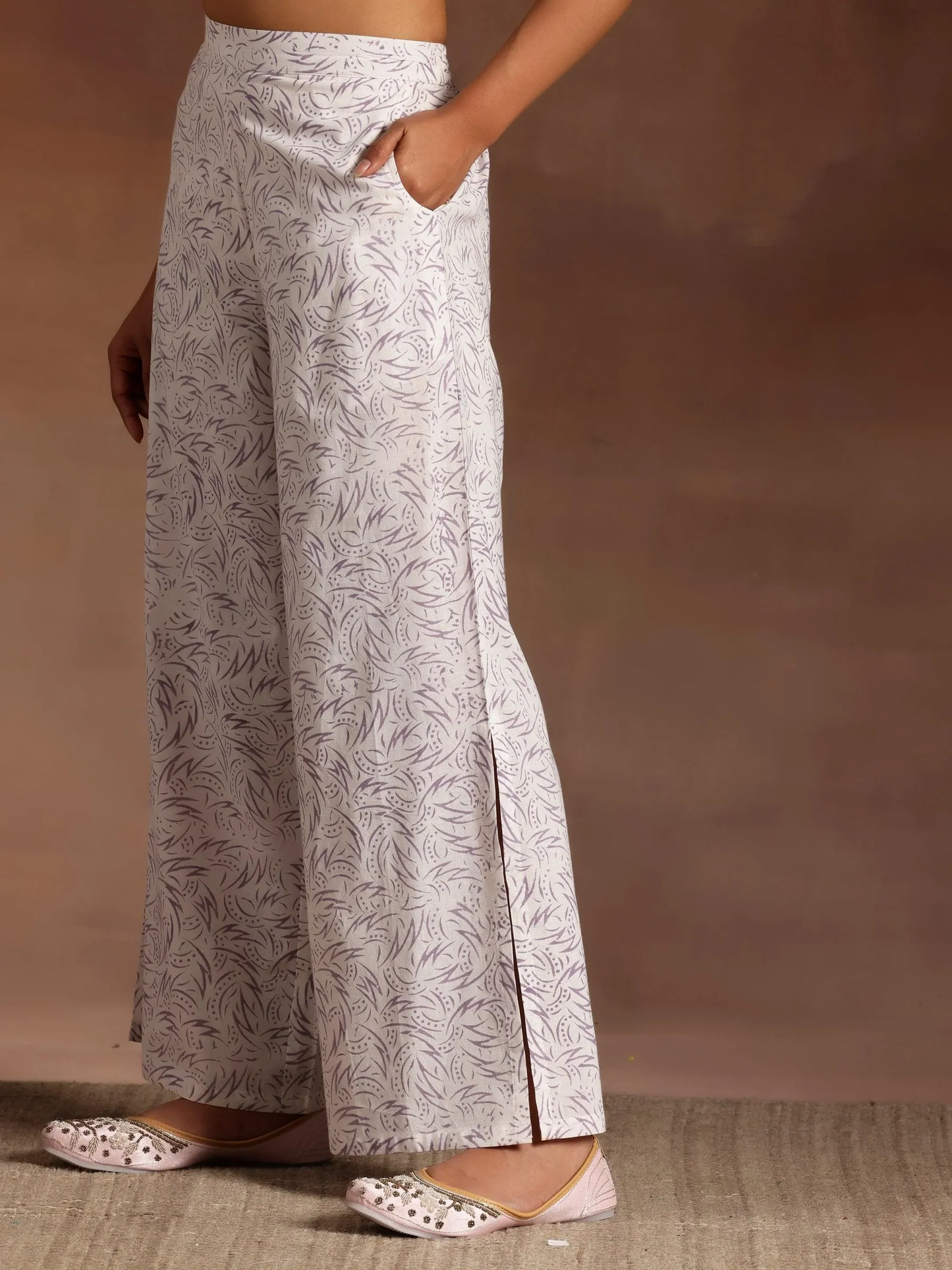 Printed Poly Chiffon A-Line Kurta With Palazzos & Dupatta (PACK OF 2)