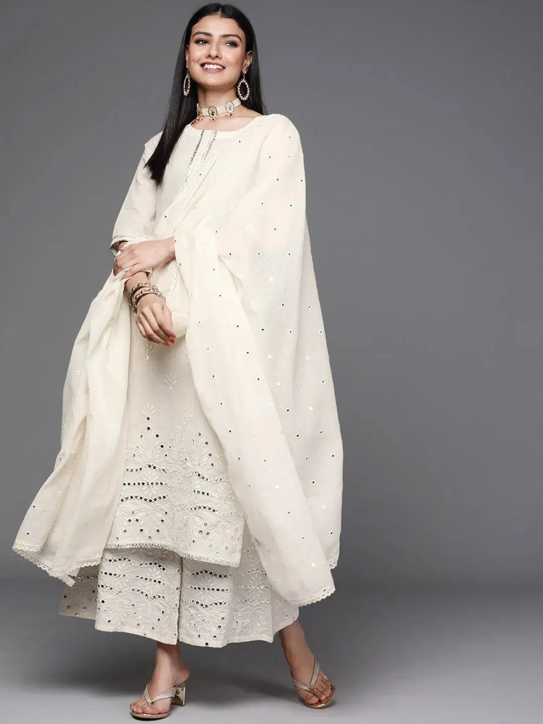 Cotton Straight Kurta and Anarkali Kurta With Palazzos & Dupatta (PACK OF 2)