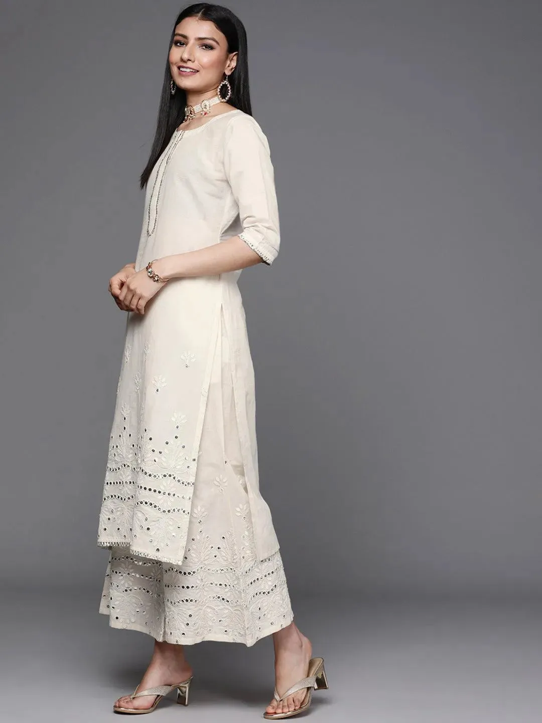 Cotton Straight Kurta and Anarkali Kurta With Palazzos & Dupatta (PACK OF 2)