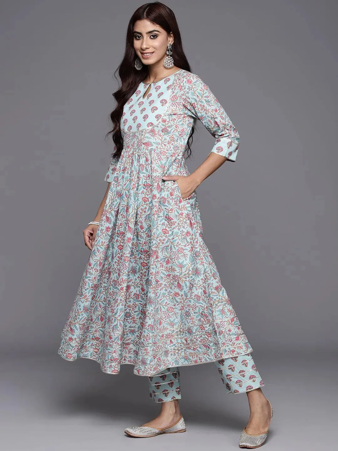 Cotton Straight Kurta and Anarkali Kurta With Palazzos & Dupatta (PACK OF 2)