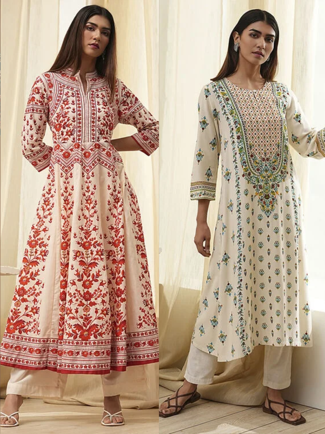 PRINTED STRAIGHT KURTA (Pack Of 2)