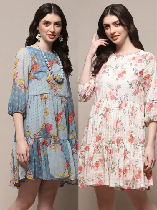 COTTON A-LINE DRESS (Pack Of 2)