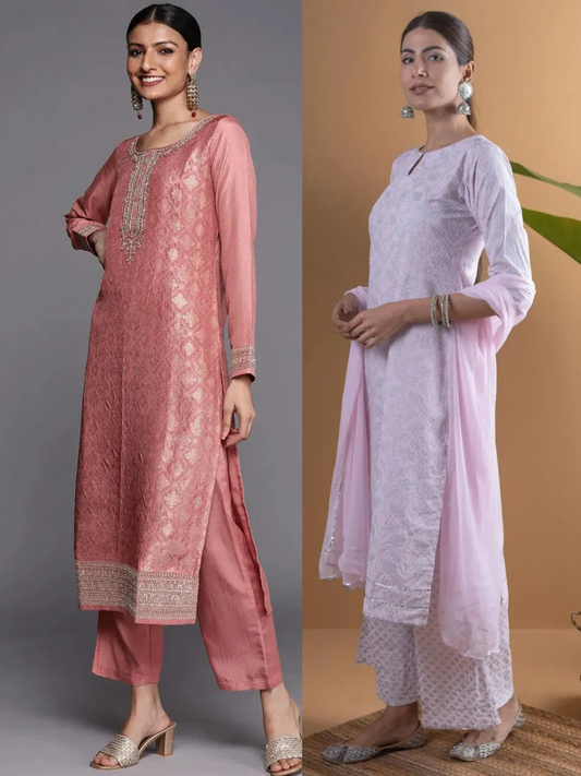 Straight Kurta With Dupatta (PACK OF 2)