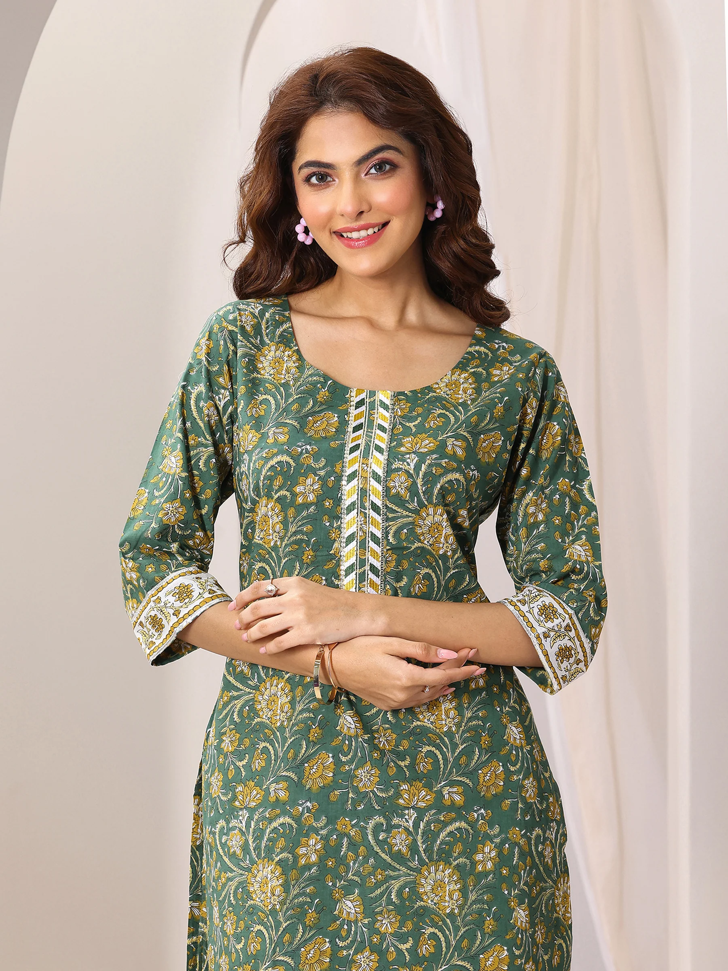 Printed Cotton Straight Suit Set With Dupatta (PACK OF 2)