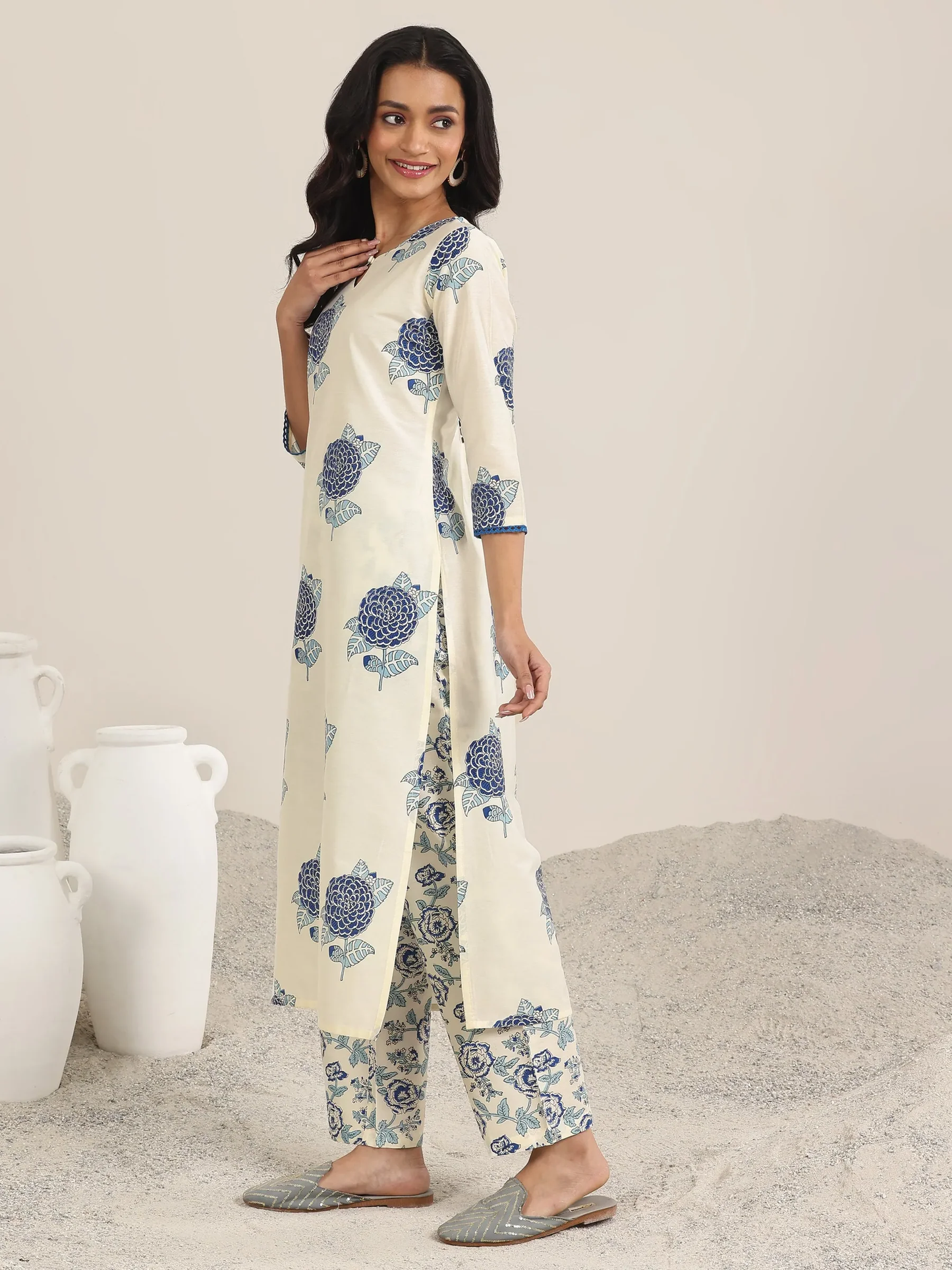 Printed Chanderi Silk Straight Suit With Dupatta (PACK OF 2)
