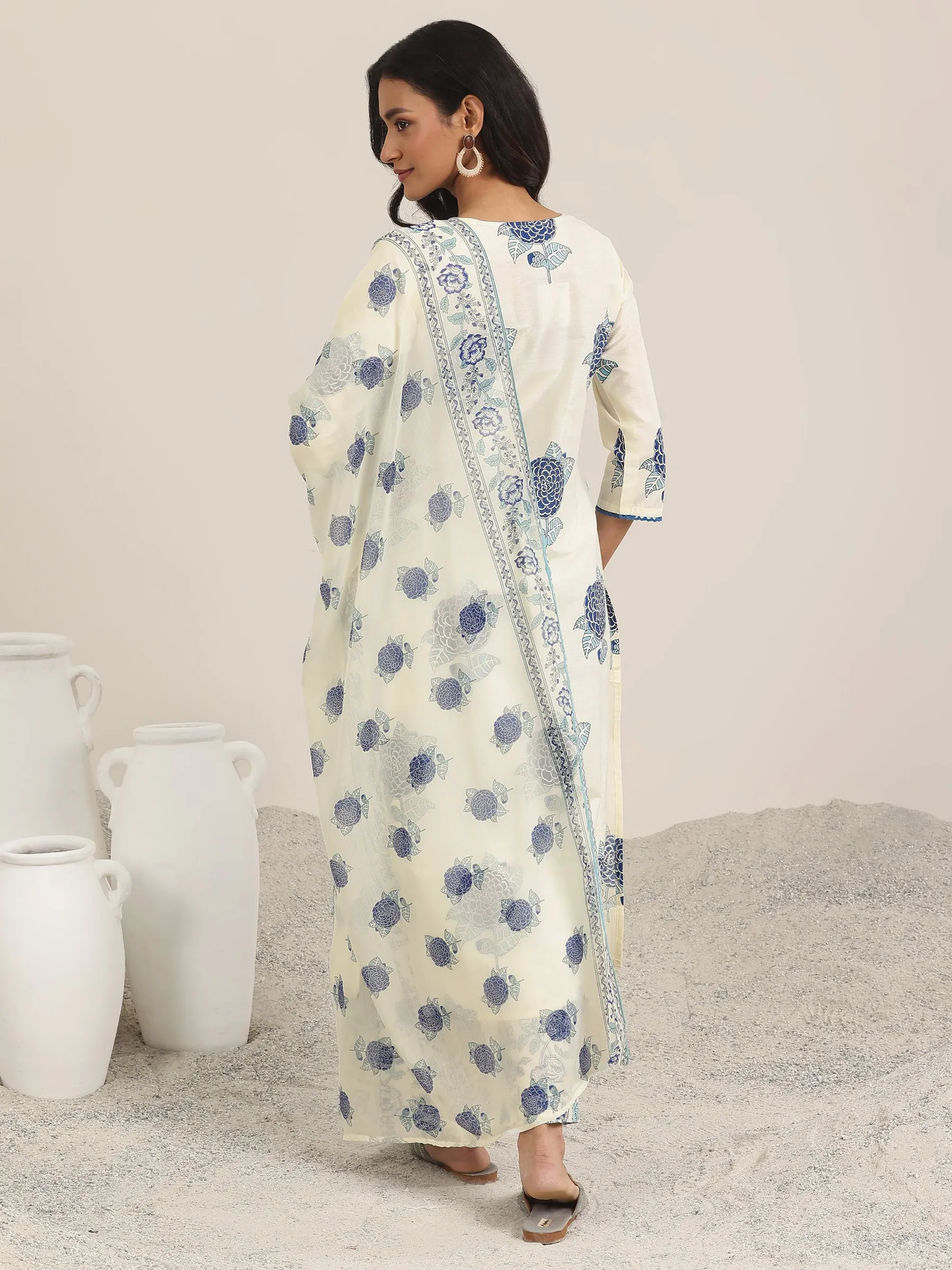 Printed Chanderi Silk Straight Suit With Dupatta (PACK OF 2)