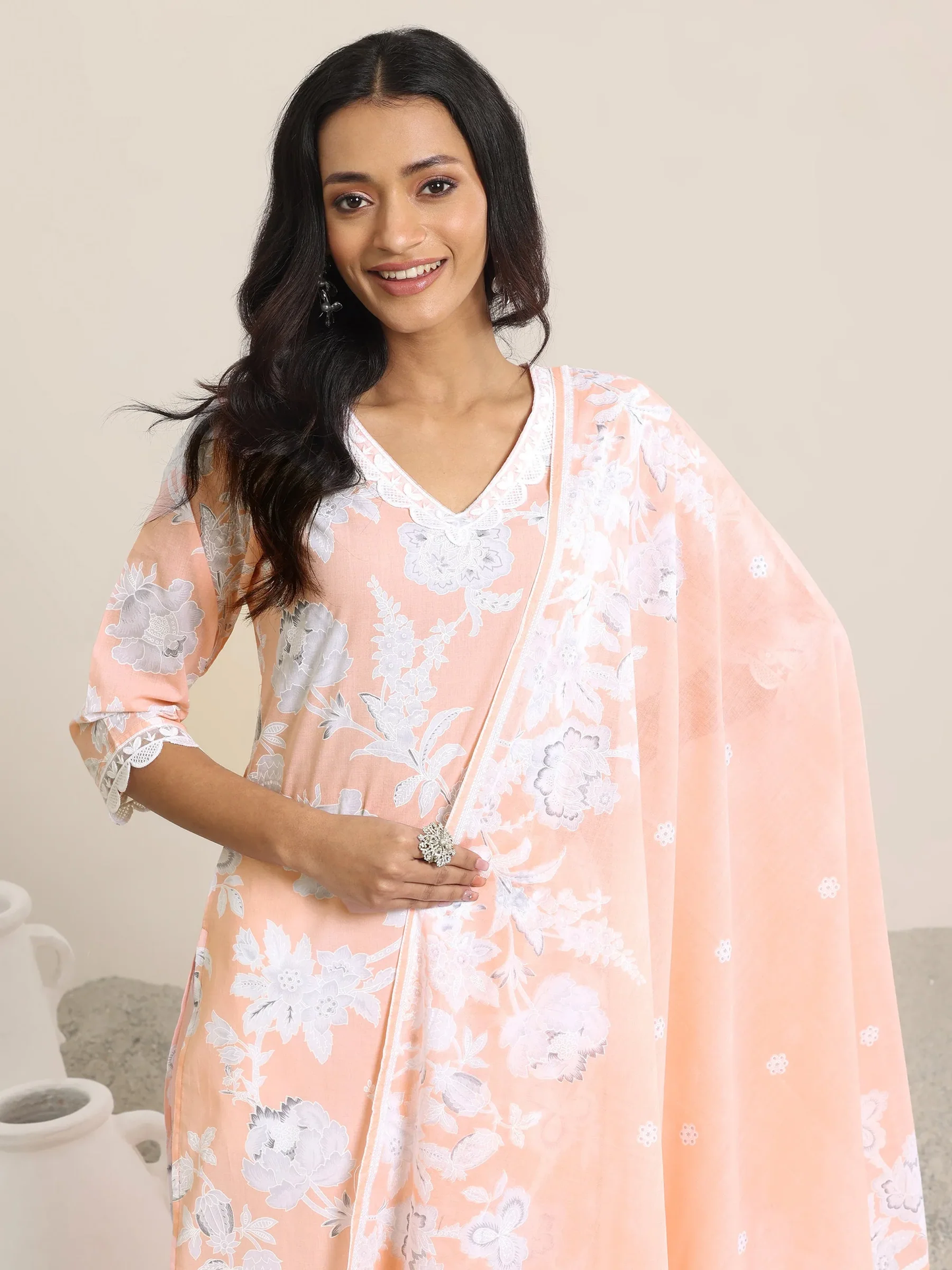 Printed Cotton Straight Suit Set With Dupatta (PACK OF 2)