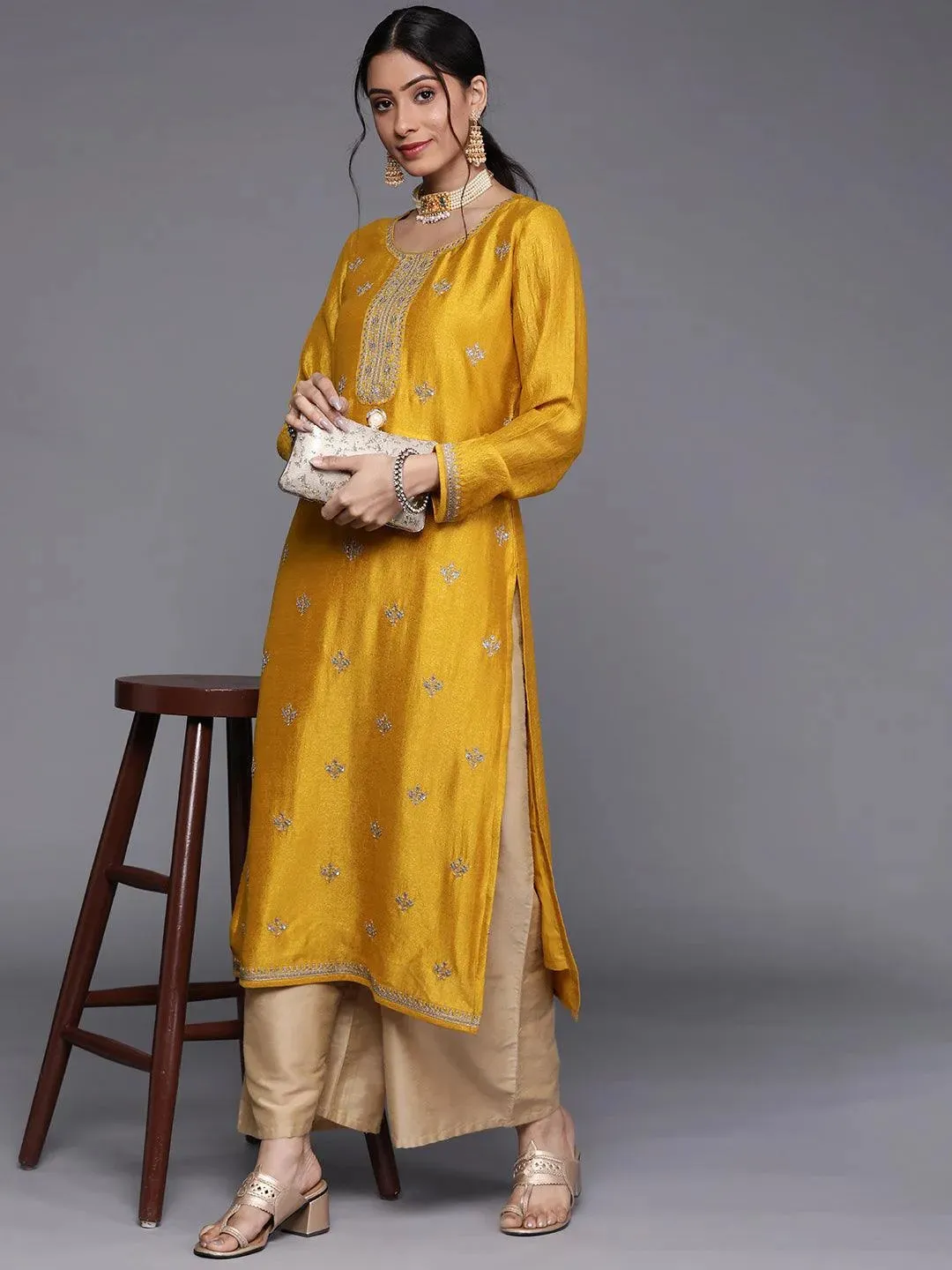 Printed Chanderi Silk Straight Suit With Dupatta (PACK OF 2)