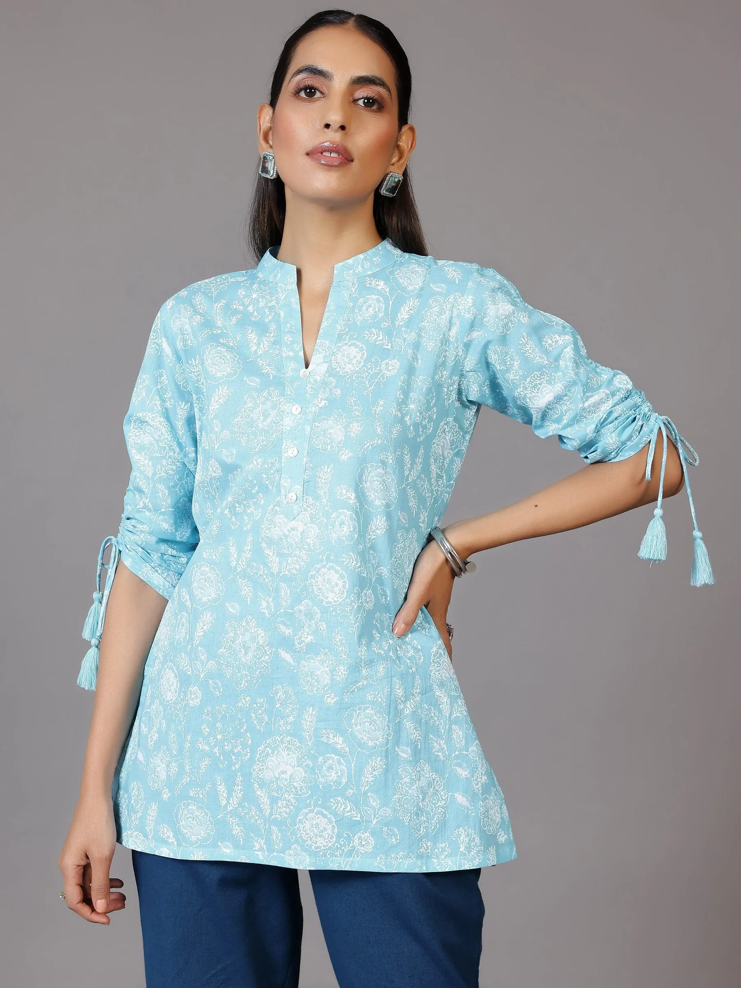 Printed Cotton Straight Short Kurti (PACK OF 2)
