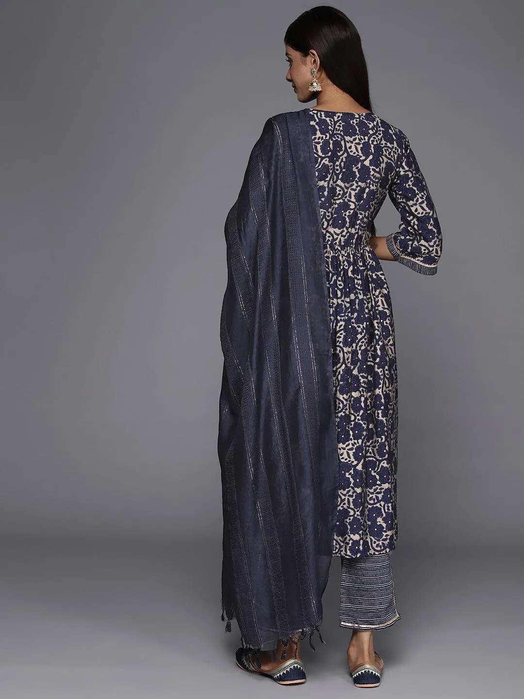 Printed Cotton Straight Kurta With Trousers (Pack Of 2)