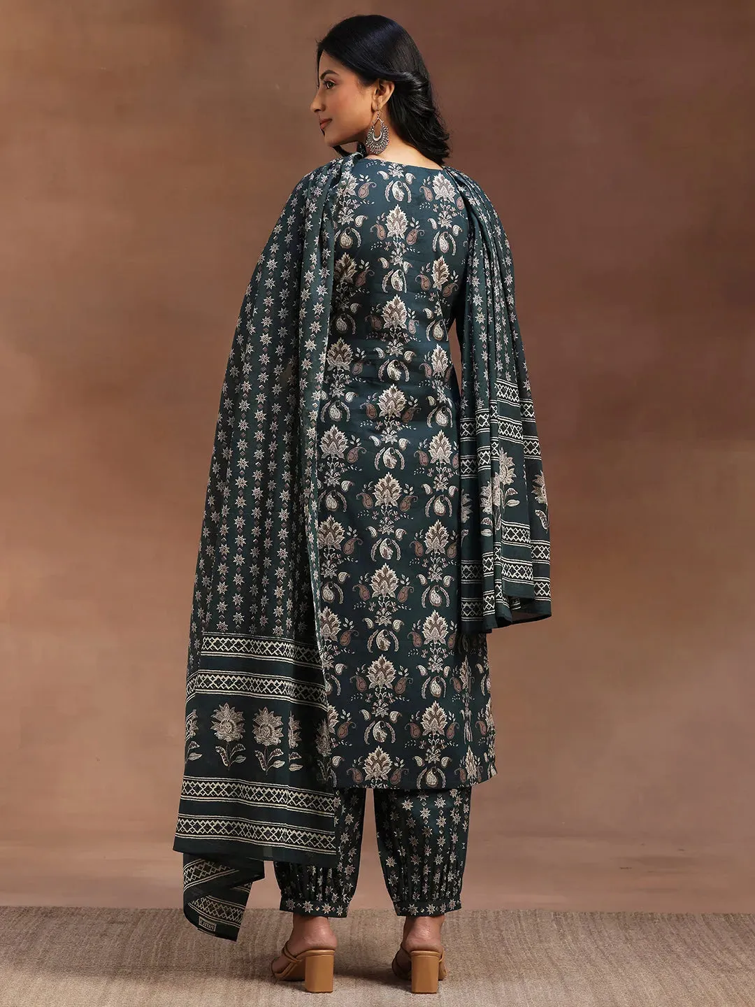 Printed Cotton Straight Suit With Dupatta (Pack Of 2)