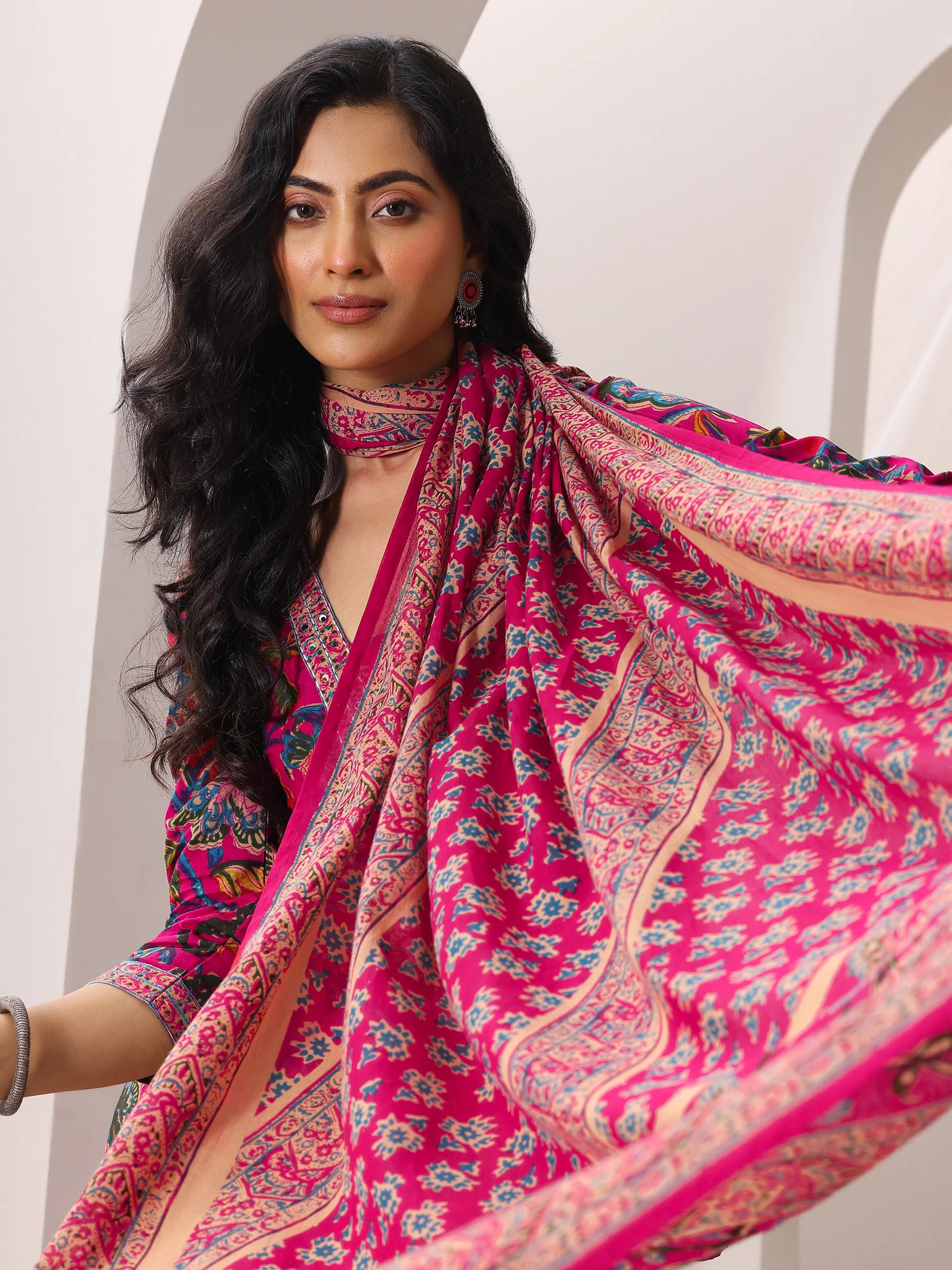 Printed Cotton Straight Suit With Dupatta (Pack Of 2)