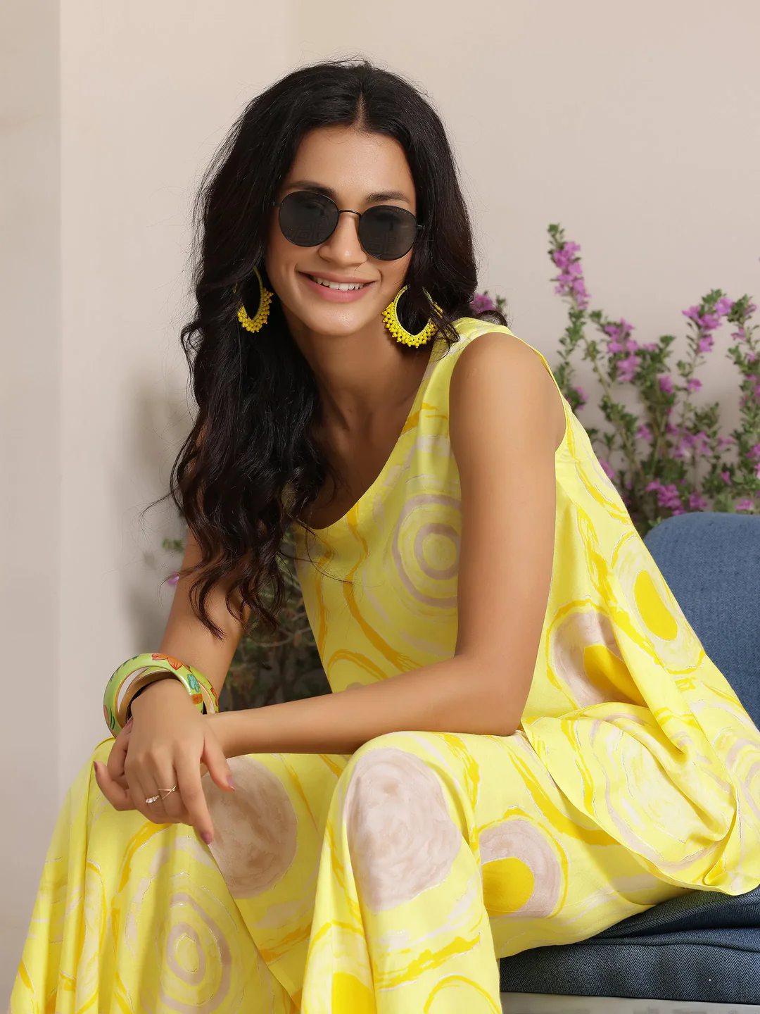Printed Silk Blend Co-Ords Kurti (Pack of 2)