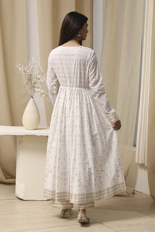 COTTON PRINTED ANARKALI SUIT SET (Pack Of 2)