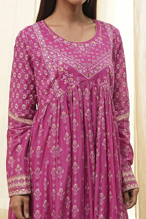COTTON PRINTED ANARKALI SUIT SET (Pack Of 2)