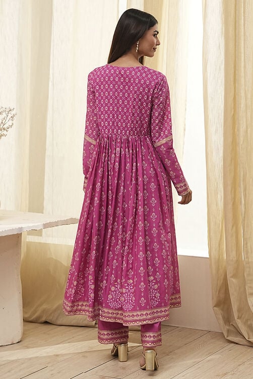 COTTON PRINTED ANARKALI SUIT SET (Pack Of 2)